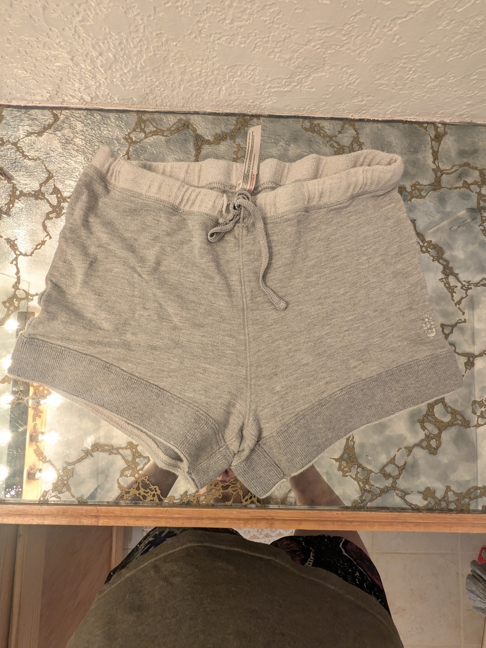 Free People Size Small Heather Gray Drawstring Lounge Shorts